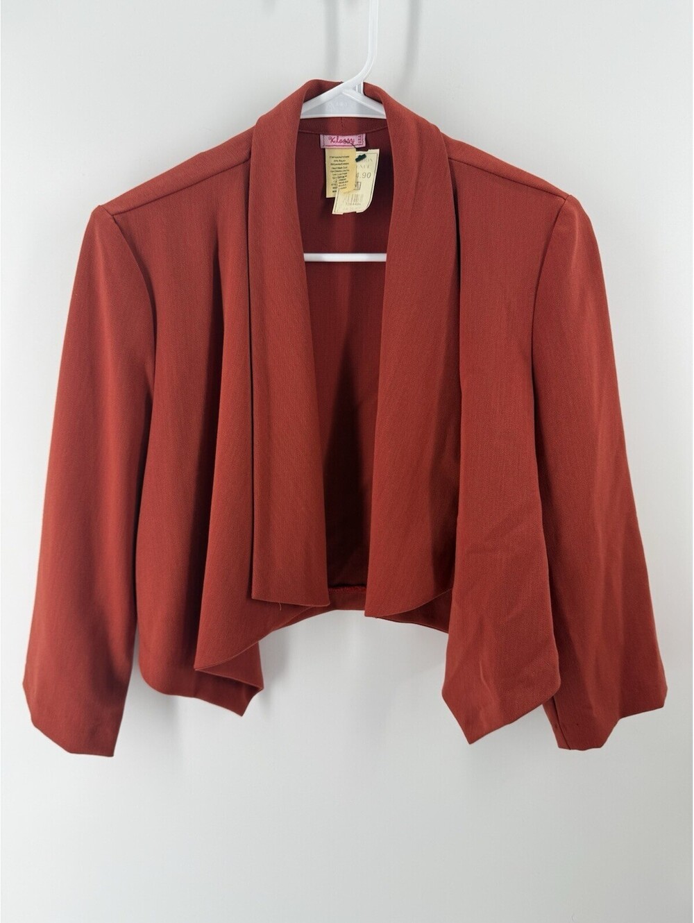 VTG Coat Women Red Open Short Jacket Medium